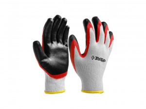 Перчатки трикотажные Зубр L-XL Мастер с двойным латексным покрытием арт.11459-XL/11459-K10 - фото 1