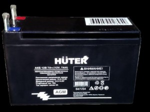 Аккумуляторная батарея АКБ 12В 7Ач Huter - фото 2